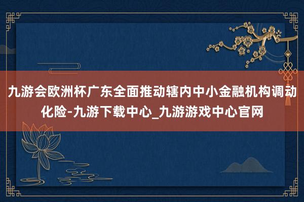 九游会欧洲杯广东全面推动辖内中小金融机构调动化险-九游下载中心_九游游戏中心官网