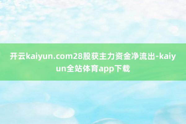 开云kaiyun.com28股获主力资金净流出-kaiyun全站体育app下载